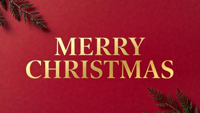 Merry Christmas with Red Background