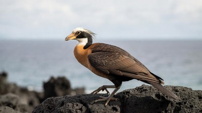 Black-necked Stilt on rocky beach