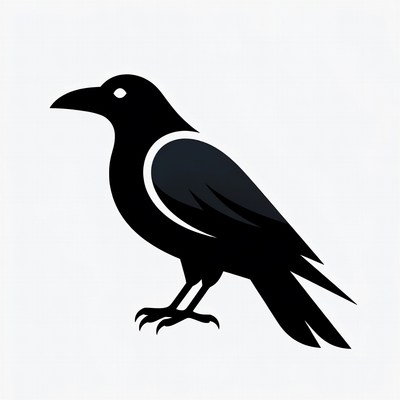 Black crow silhouette illustration