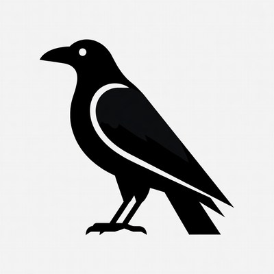 Black crow silhouette illustration