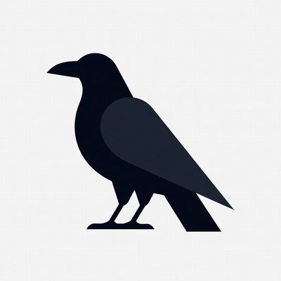 Black crow silhouette illustration