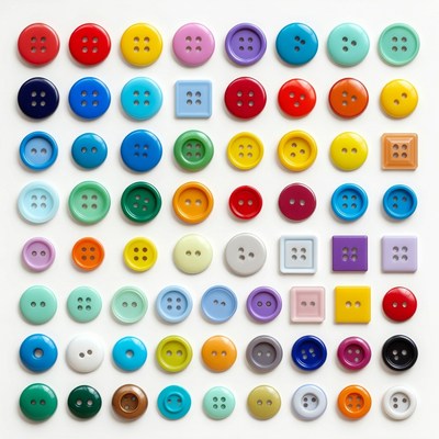 Colorful Buttons on White Background