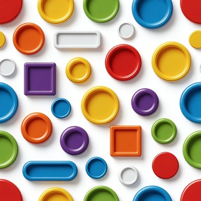 Colorful Plastic Circles and Shapes
