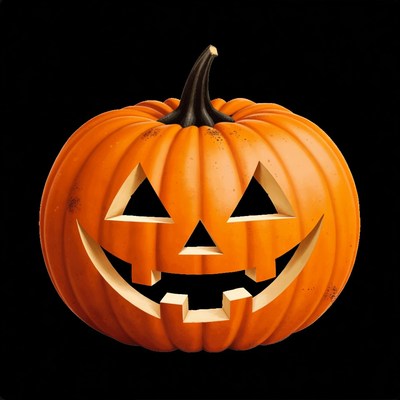 Jack-o'-lantern pumpkin on black background