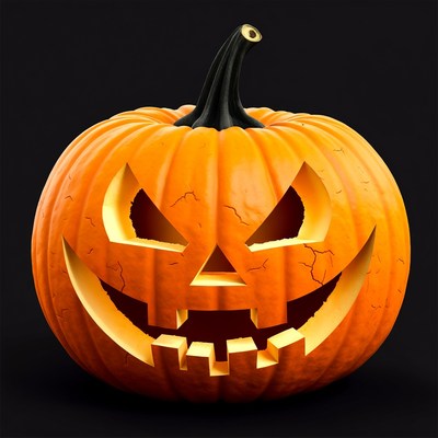 Carved Jack-o'-lantern Pumpkin