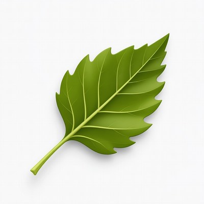 Green serrated leaf illustration