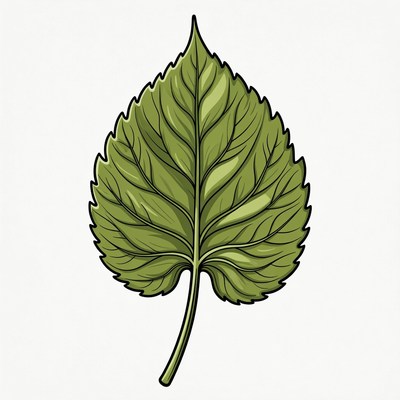 Green Heart-Shaped Leaf Illustration