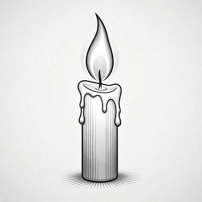 Burning Candle Illustration
