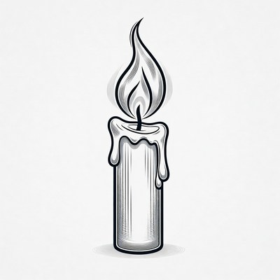Burning Candle Illustration