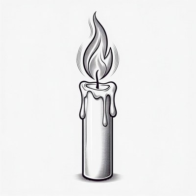 Burning Candle Illustration