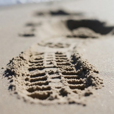 Footprint in Sand Beach