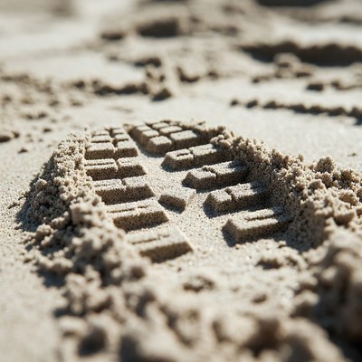 Boot Footprint in Sand