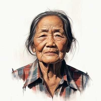 Elderly Asian woman portrait