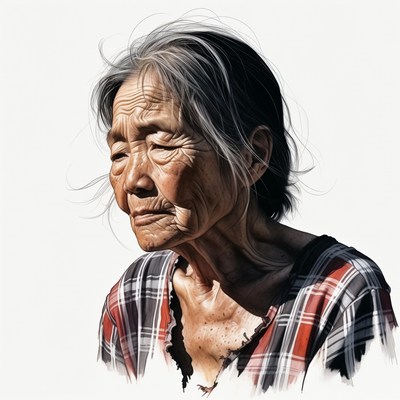 Elderly Asian woman portrait