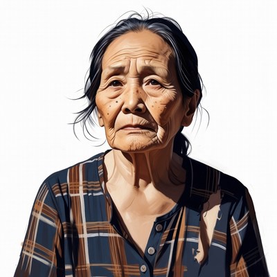 Elderly Asian woman portrait