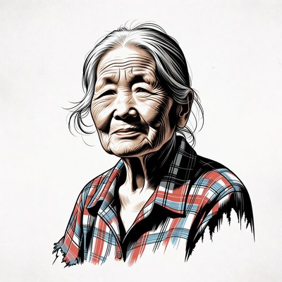 Elderly Asian woman portrait