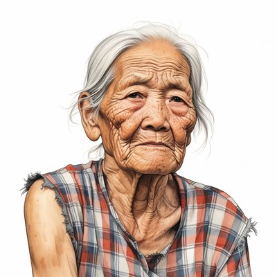 Elderly Asian woman portrait