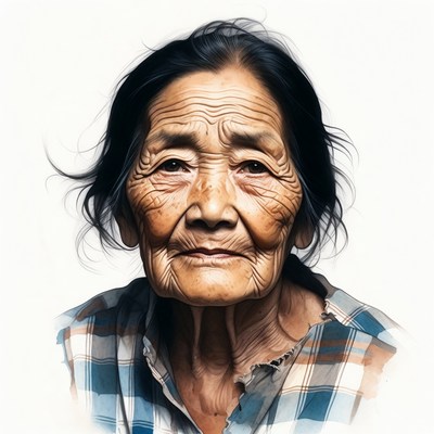 Elderly Asian woman portrait