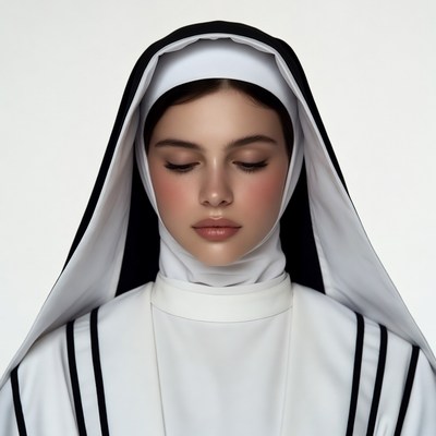 Young woman in nun habit