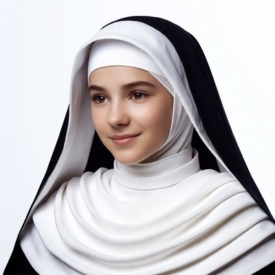 Young nun in traditional habit