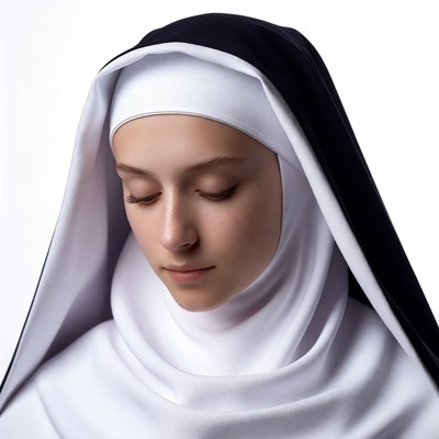 Nun with serene expression