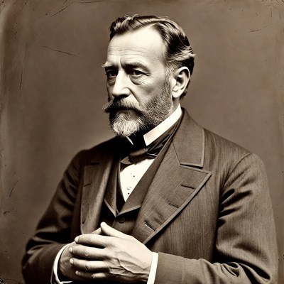 Victorian man with mustache and beard