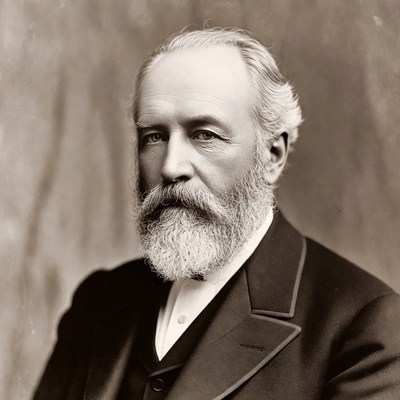 Elderly man with white beard in suit
