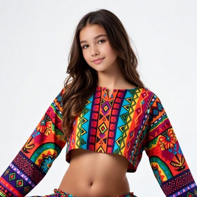 Girl in colorful crop top