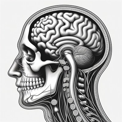 Human Head Anatomy Illustration