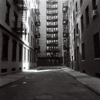 Black and White Urban Alleyway