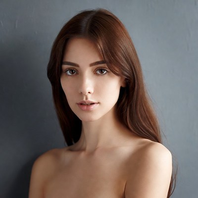 Beautiful woman with long brown hair