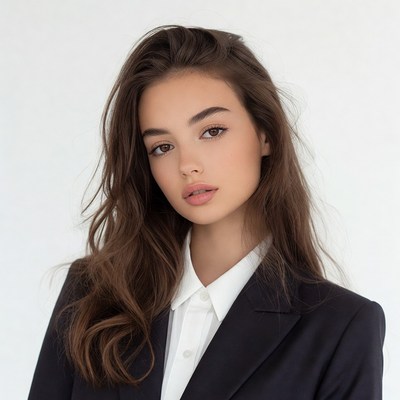 Young woman in black blazer