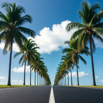 Palm Tree Lined Road