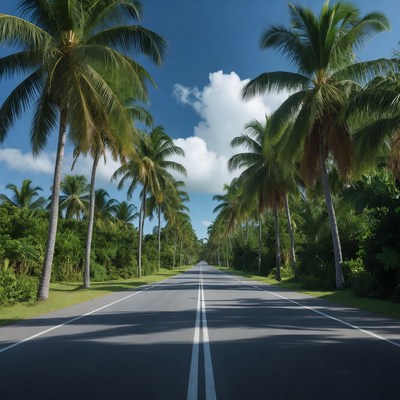 Palm Tree Lined Road