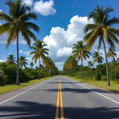 Palm Tree Lined Road