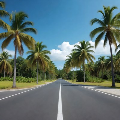 Palm Tree Lined Road