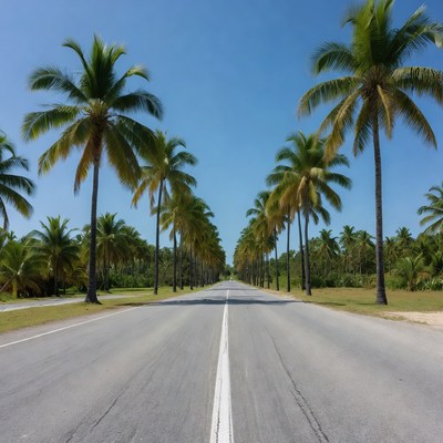 Palm Tree Lined Road