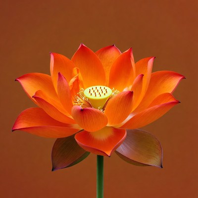 Vibrant Orange Lotus Flower