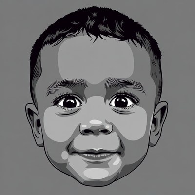 Smiling baby boy portrait