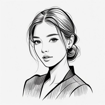 Asian woman with bun hairstyle