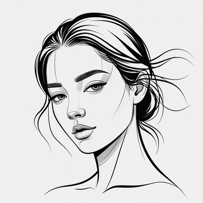 Beautiful woman portrait illustration