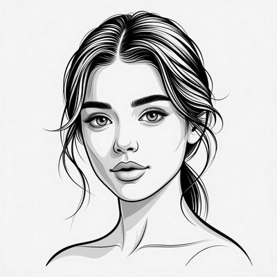 Beautiful woman portrait illustration