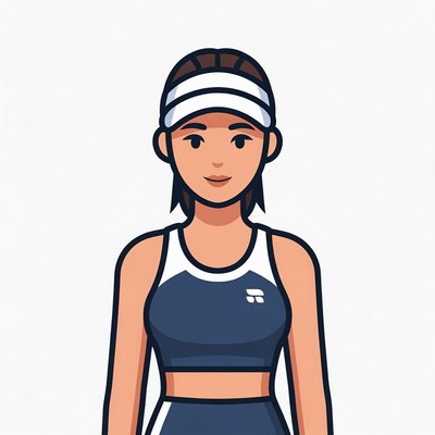 Asian woman in tennis outfit