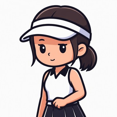 Anime girl in tennis outfit