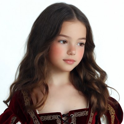 Girl in red Renaissance dress