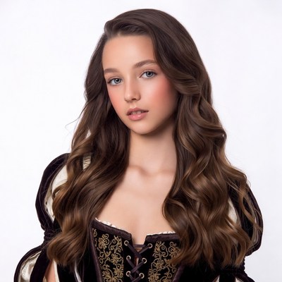 Teen girl in Renaissance corset dress
