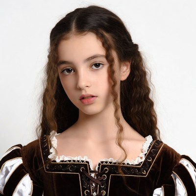 Girl in Renaissance velvet dress