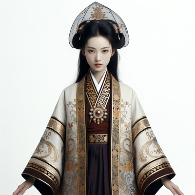 Asian woman in traditional hanbok