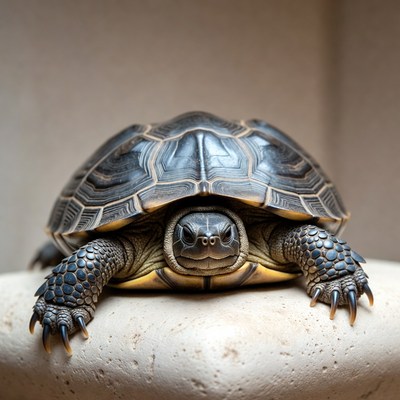 Tortoise on stone surface