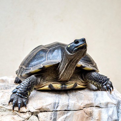 Black Turtle on Rock